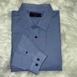 Topman Blue Casual Button Down Shirt